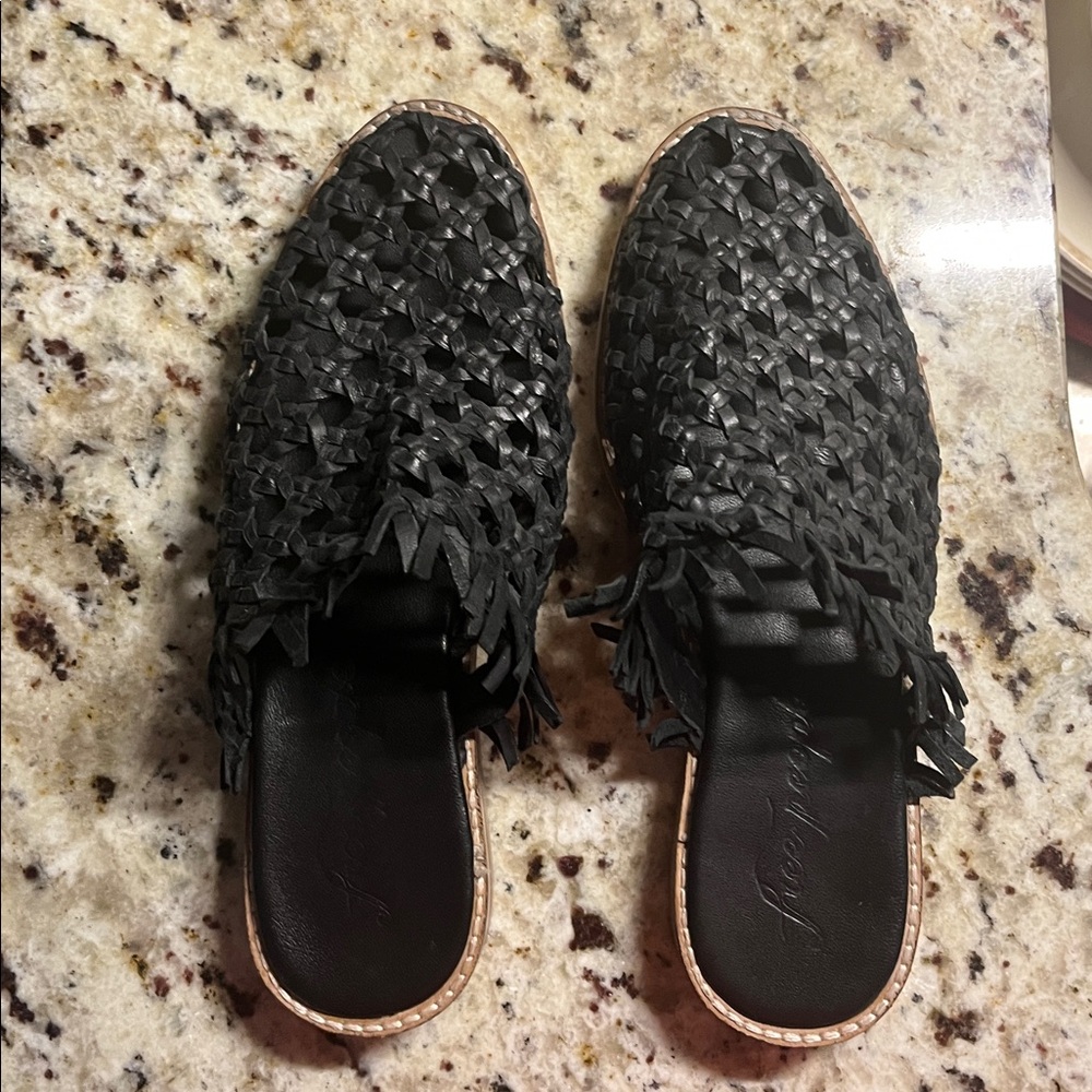 Free People Mirage Fringed Mules ~Including Shoebox.